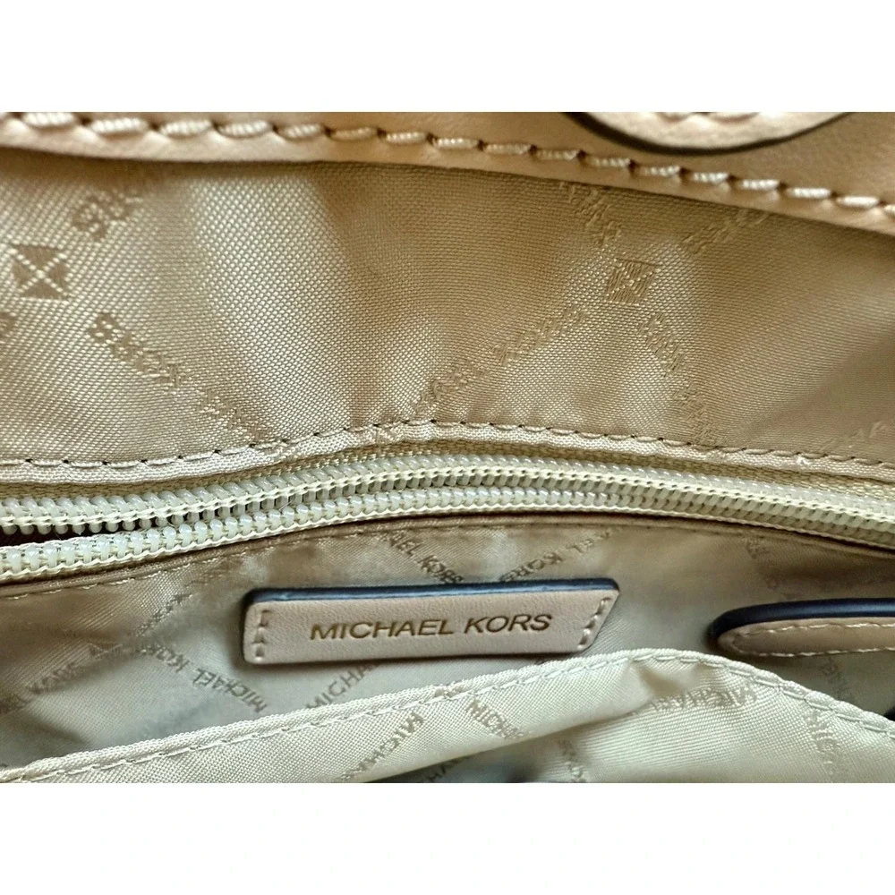 Michael Kors Mercer Medium NS Tote Bag & Matching Wallet Set Buff Croc NWOT